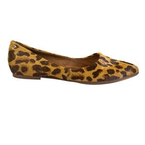 Zodiac Women’s Leopard Print Calf Hair Flats Pointed Toe Slip-On Shoes 9.5M